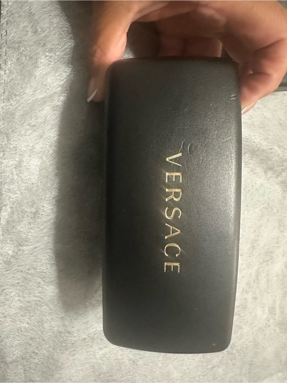 Versace Black Protective Sunglasses Case with Embossed Logo